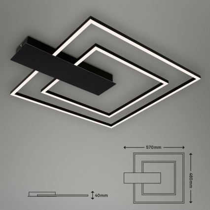 Briloner 3545-015 - LED Prigušiva stropna svjetiljka NICO LED/25W/230V crna