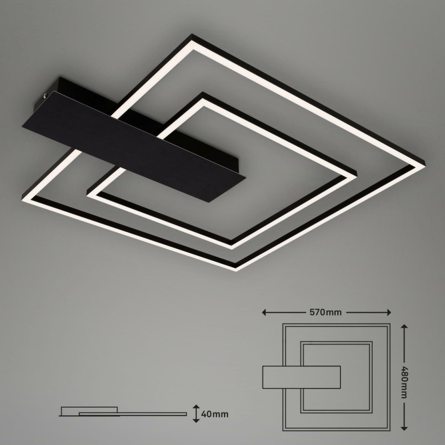 Briloner 3545-015 - LED Prigušiva stropna svjetiljka NICO LED/25W/230V crna