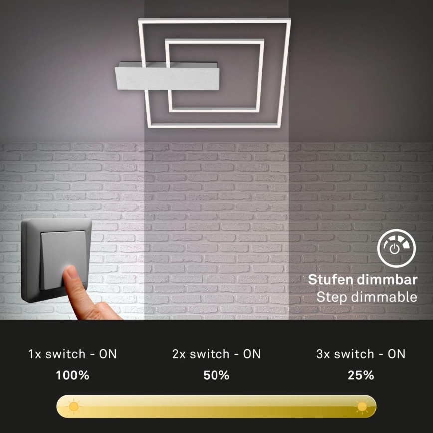 Briloner 3545-018 - LED Prigušiva stropna svjetiljka NICO LED/25W/230V mat krom