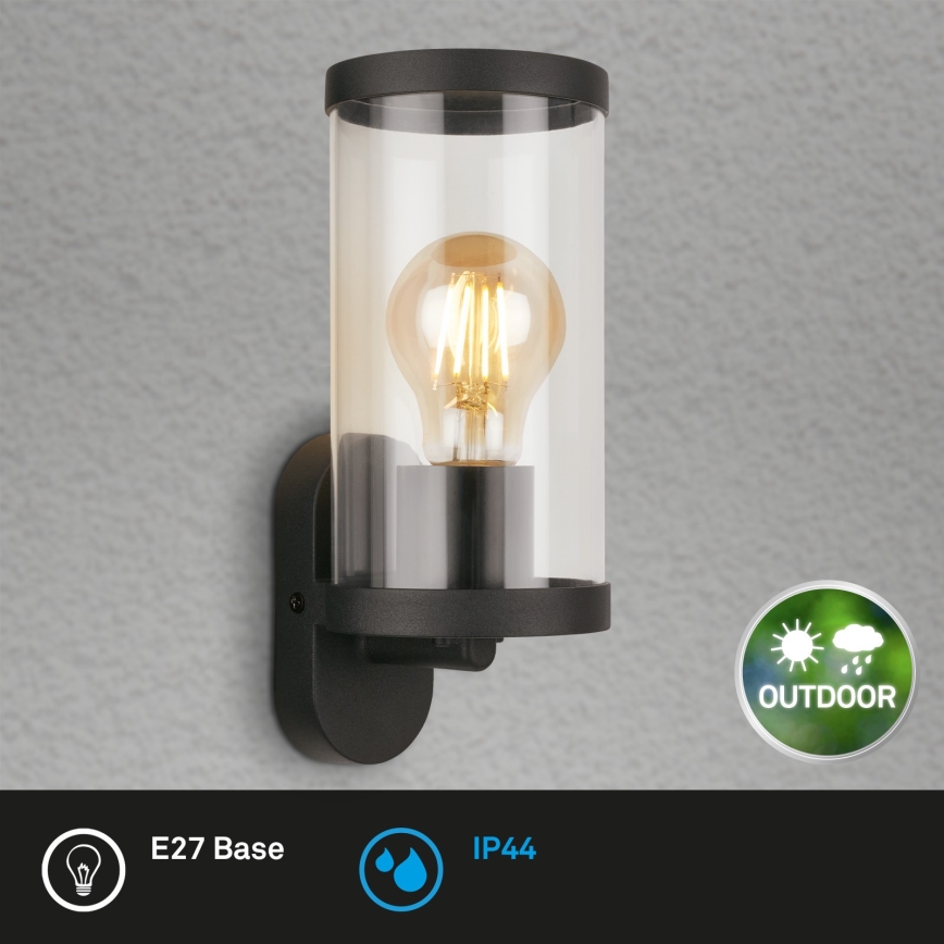 Briloner 3600-015 - Vanjska zidna svjetiljka KAIRO 1xE27/12W/230V IP44 crna