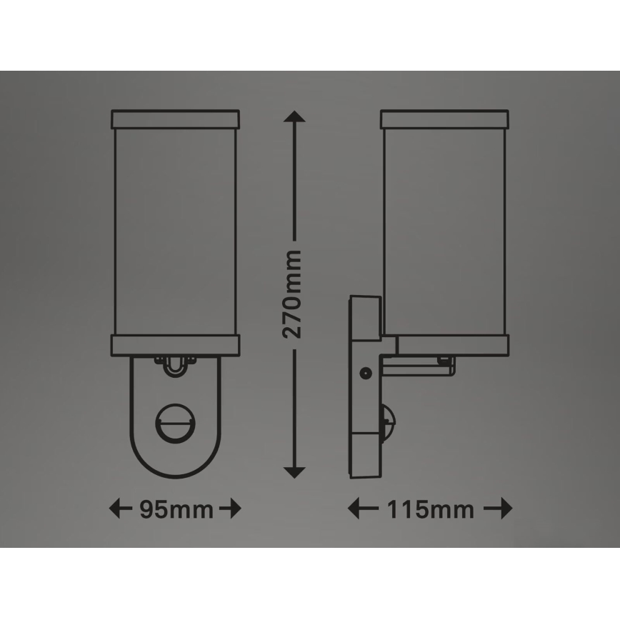 Briloner 3628-016 - Vanjska zidna svjetiljka sa senzorom KAIRO 1xE27/12W/230V IP44 bijela