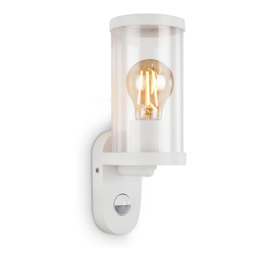 Briloner 3628-016 - Vanjska zidna svjetiljka sa senzorom KAIRO 1xE27/12W/230V IP44 bijela