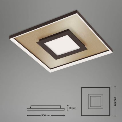 Briloner 3641-017 - LED Prigušiva stropna svjetiljka FRAME LED/30W/230V 2700-6500K zlatna + daljinski upravljač