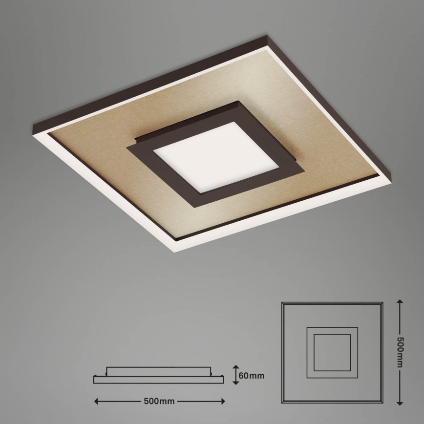 Briloner 3641-017 - LED Prigušiva stropna svjetiljka FRAME LED/30W/230V 2700-6500K zlatna + daljinski upravljač