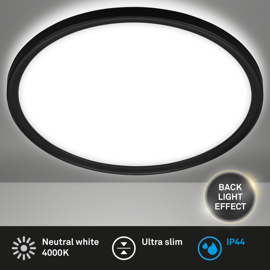 Briloner 3642-415 - LED stropna svjetiljka za kupaonicu SLIM LED/19W/230V promjer 29 cm IP44 crna