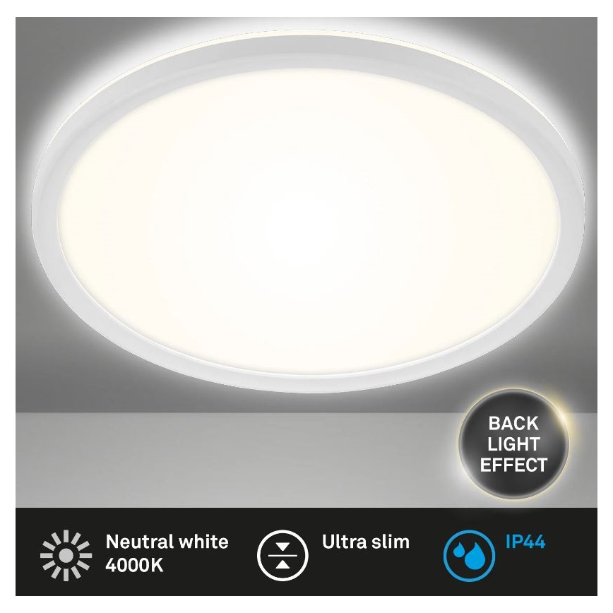 Briloner 3642-416 - LED Stropna svjetiljka za kupaonicu SLIM LED/19W/230V IP44 bijela