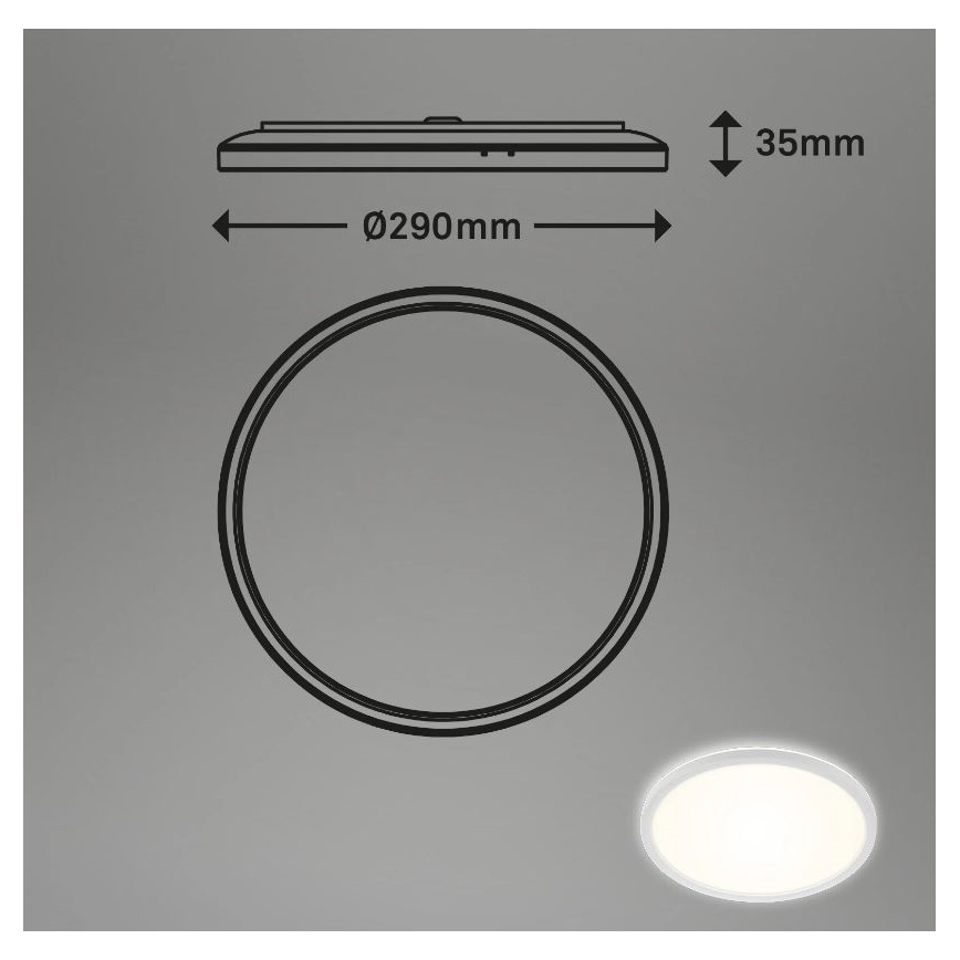Briloner 3642-416 - LED Stropna svjetiljka za kupaonicu SLIM LED/19W/230V IP44 bijela