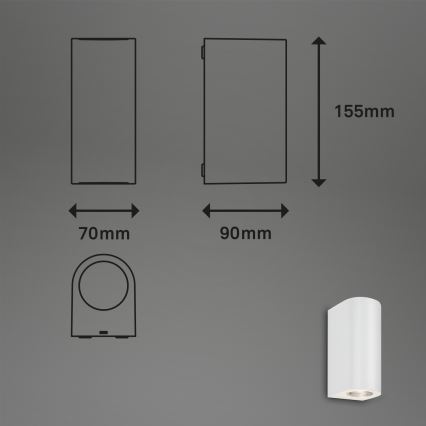 Briloner 3648-026 - LED Vanjska zidna svjetiljka UP&DOWN 2xGU10/4,7W/230V IP44