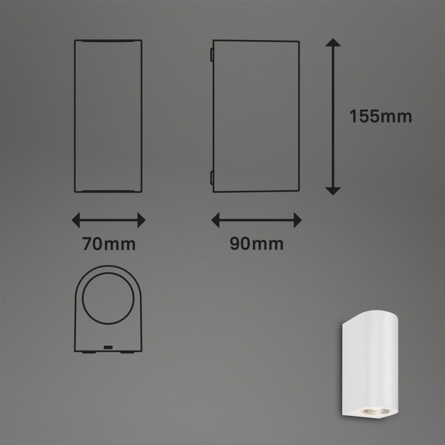 Briloner 3648-026 - LED Vanjska zidna svjetiljka UP&DOWN 2xGU10/4,7W/230V IP44