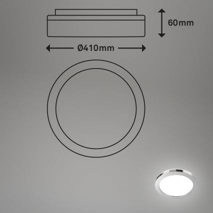Briloner 3673-018 - LED Stropna svjetiljka za kupaonicu SPLASH LED/28W/230V pr. 41 cm