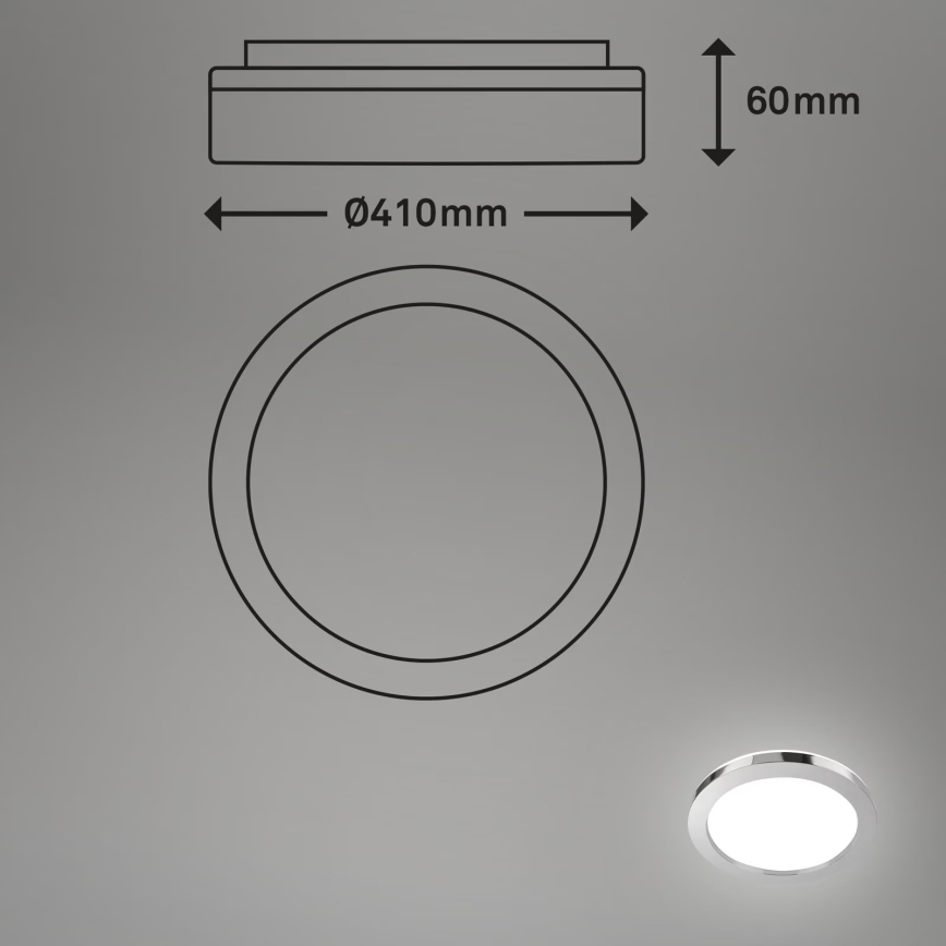 Briloner 3673-018 - LED Stropna svjetiljka za kupaonicu SPLASH LED/28W/230V pr. 41 cm