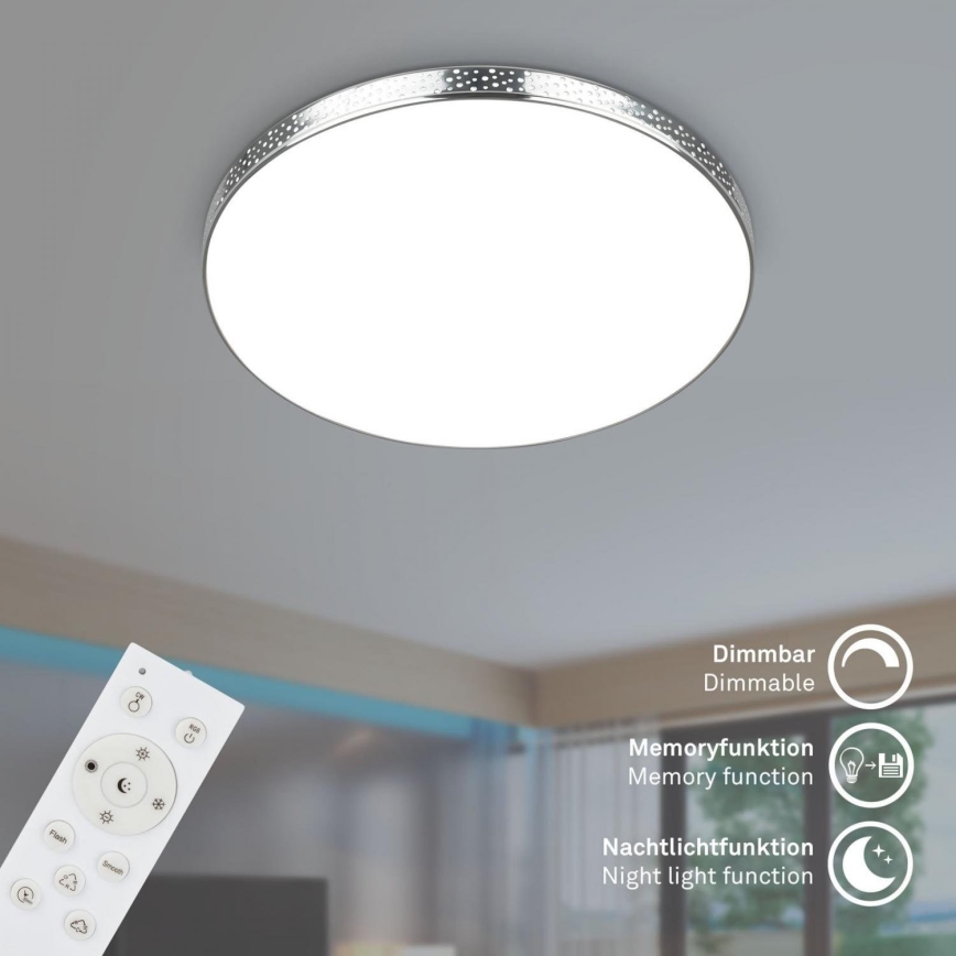 Briloner 3679-018 - LED RGB Prigušiva stropna svjetiljka za kupaonicu MAGA LED/18,5W/230V 3000-6500K pr. 35,5 cm + daljinski upravljač