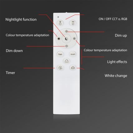 Briloner 3679-018 - LED RGB Prigušiva stropna svjetiljka za kupaonicu MAGA LED/18,5W/230V 3000-6500K pr. 35,5 cm + daljinski upravljač