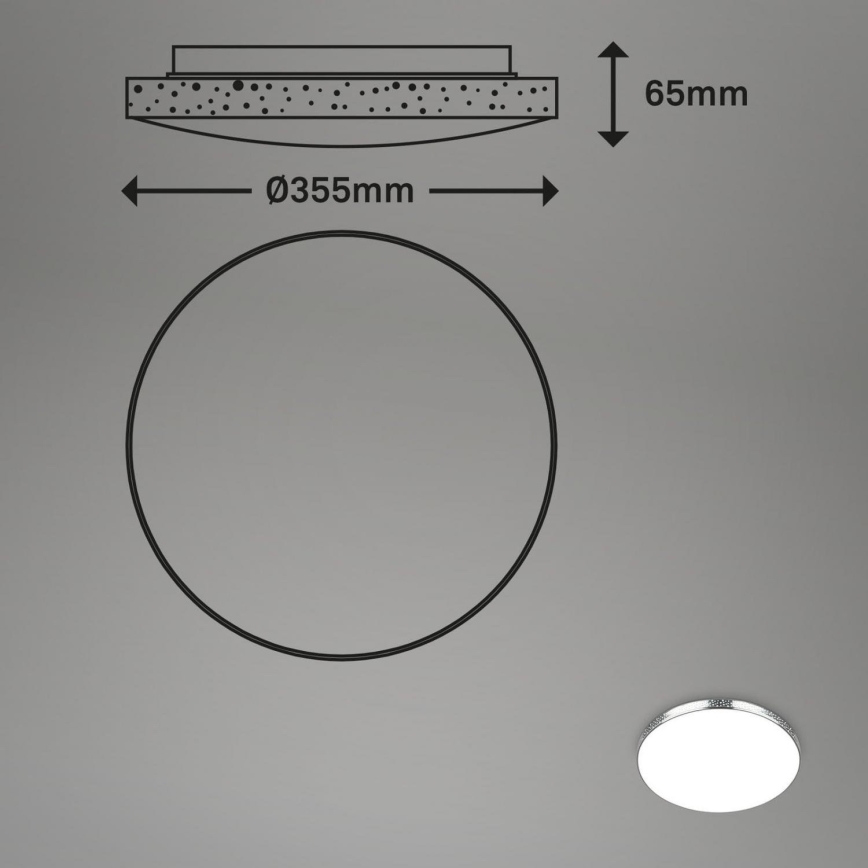 Briloner 3679-018 - LED RGB Prigušiva stropna svjetiljka za kupaonicu MAGA LED/18,5W/230V 3000-6500K pr. 35,5 cm + daljinski upravljač
