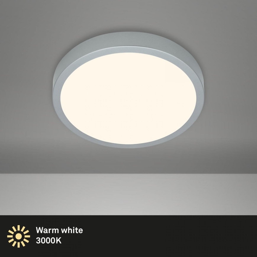 Briloner 3700-014 - LED Stropna svjetiljka RUNA LED/16W/230V 3000K pr. 28 cm srebrna