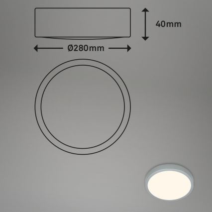 Briloner 3700-014 - LED Stropna svjetiljka RUNA LED/16W/230V 3000K pr. 28 cm srebrna