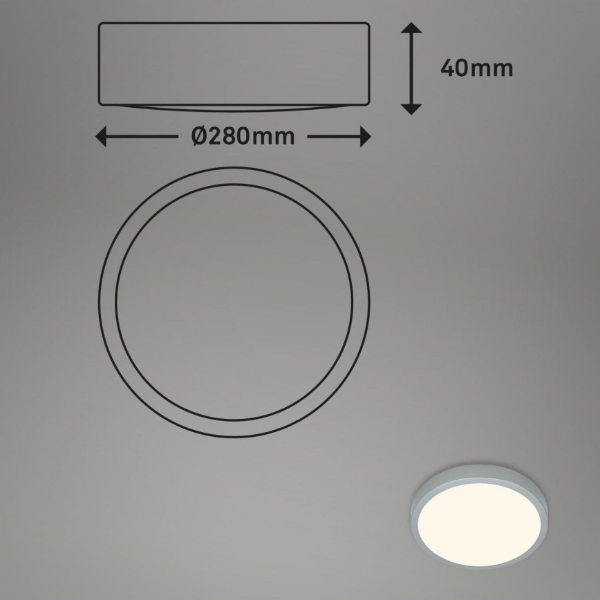 Briloner 3700-014 - LED Stropna svjetiljka RUNA LED/16W/230V 3000K pr. 28 cm srebrna
