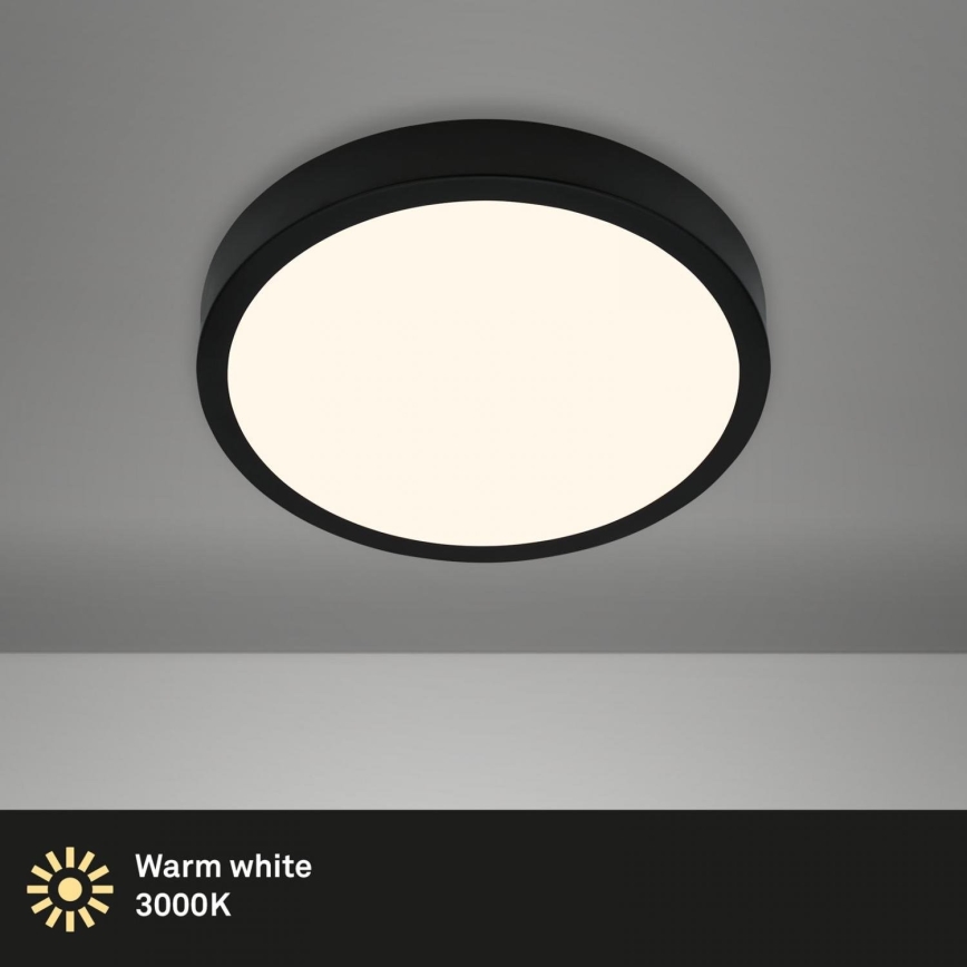 Briloner 3700-015 - LED Stropna svjetiljka RUNA LED/16W/230V 3000K pr. 28 cm crna