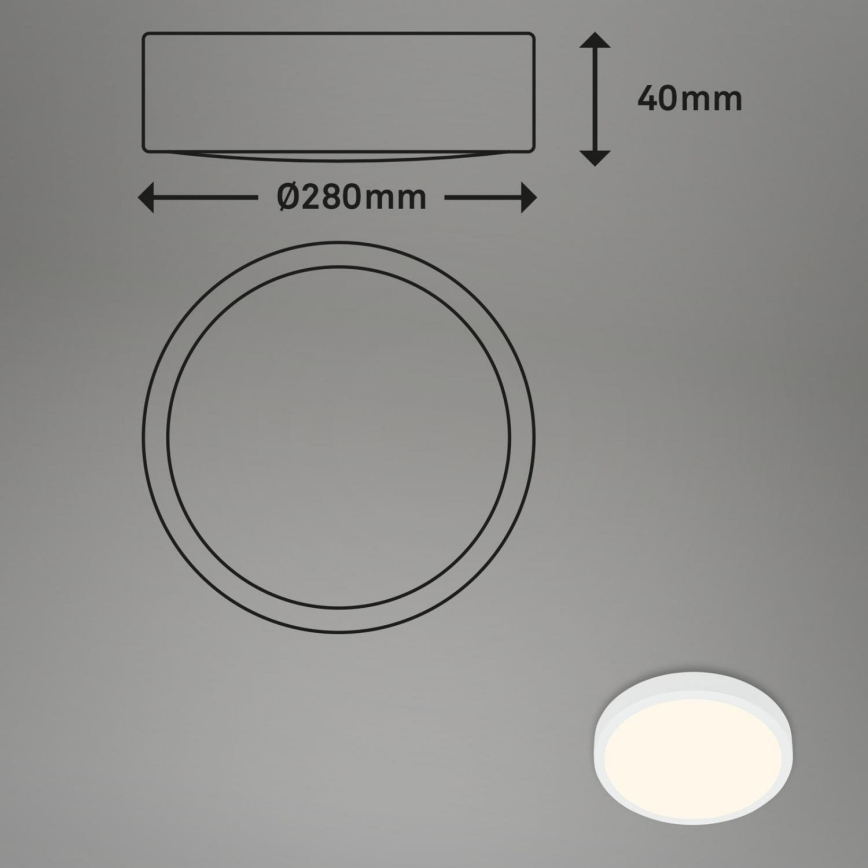 Briloner 3700-016 - LED Stropna svjetiljka RUNA LED/16W/230V 3000K pr. 28 cm bijela