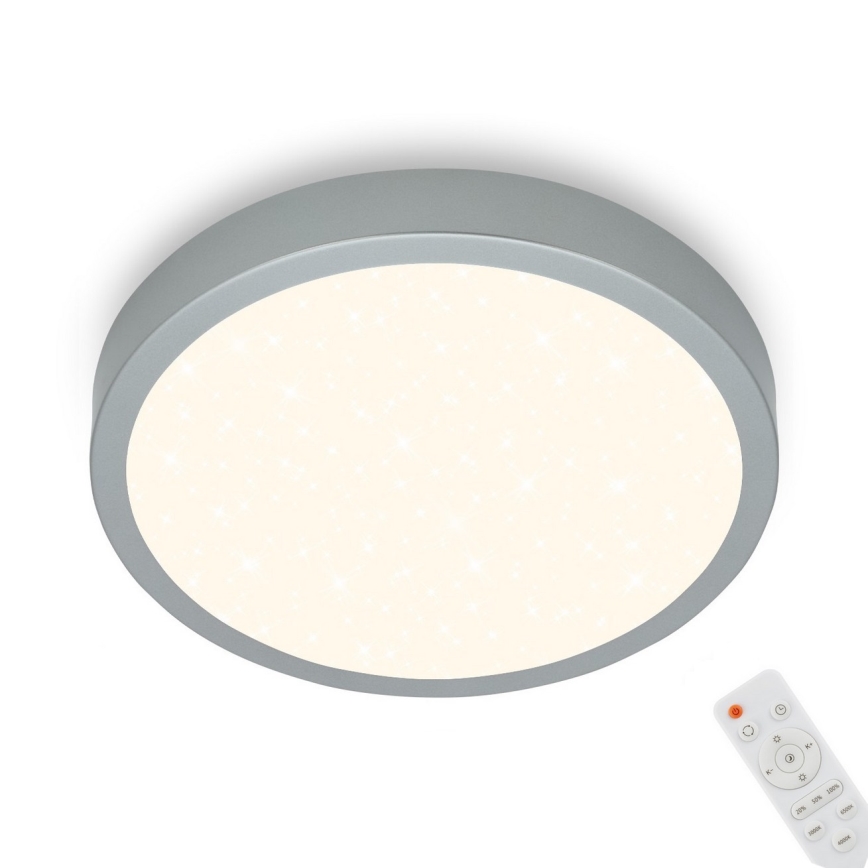 Briloner 3701-014 - LED Prigušiva stropna svjetiljka RUNA LED/18W/230V 2700-6500K srebrna + daljinski upravljač