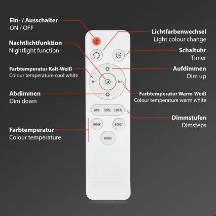 Briloner 3701-014 - LED Prigušiva stropna svjetiljka RUNA LED/18W/230V 2700-6500K srebrna + daljinski upravljač