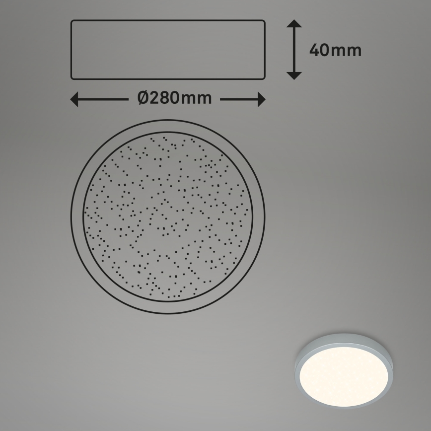 Briloner 3701-014 - LED stropna svjetiljka s prigušivanjem RUNA LED/18W/230V 2700-6500K srebrna + daljinski upravljač
