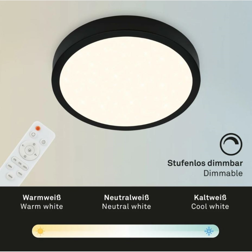 Briloner 3701-015 - LED Prigušiva stropna svjetiljka RUNA LED/18W/230V 2700-6500K + daljinski upravljač