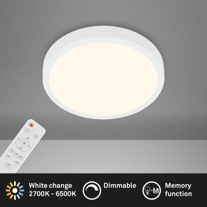 Briloner 3701-016 - LED stropna svjetiljka s prigušivanjem RUNA LED/18W/230V 2700-6500K bijela + daljinski upravljač