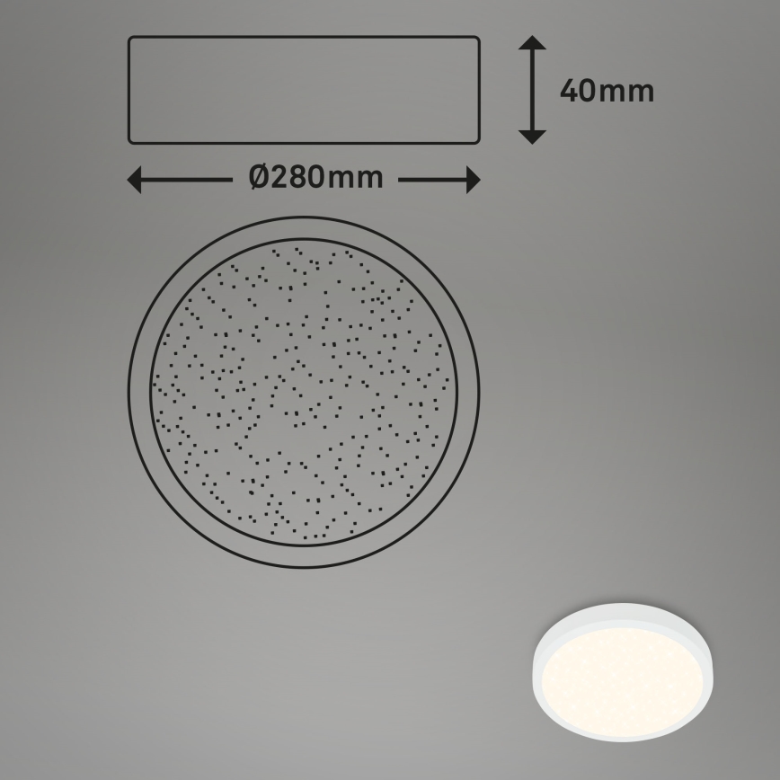 Briloner 3701-016 - LED stropna svjetiljka s prigušivanjem RUNA LED/18W/230V 2700-6500K bijela + daljinski upravljač
