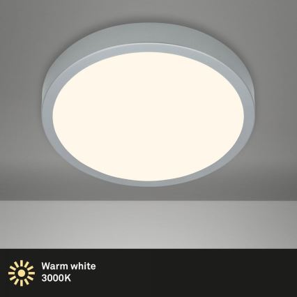 Briloner 3703-014 - LED Stropna svjetiljka RUNA LED/24W/230V 3000K pr. 38 cm srebrna