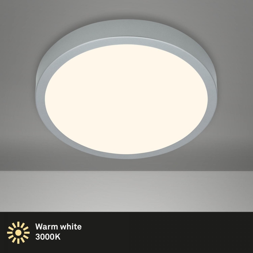 Briloner 3703-014 - LED Stropna svjetiljka RUNA LED/24W/230V 3000K pr. 38 cm srebrna