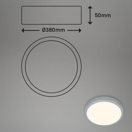 Briloner 3703-014 - LED Stropna svjetiljka RUNA LED/24W/230V 3000K pr. 38 cm srebrna