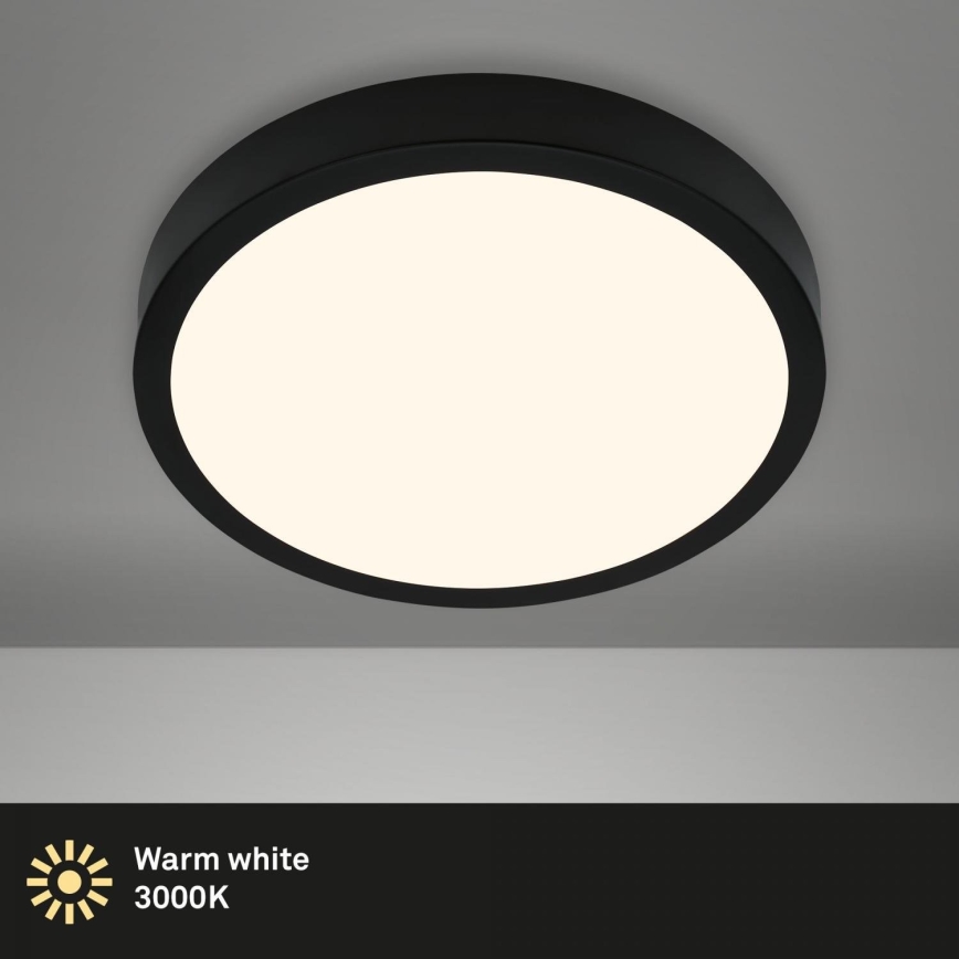 Briloner 3703-015 - LED Stropna svjetiljka RUNA LED/24W/230V 3000K pr. 38 cm crna