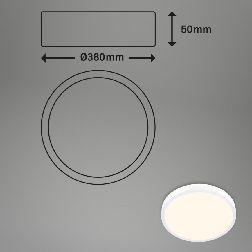 Briloner 3703-016 - LED Stropna svjetiljka RUNA LED/24W/230V 3000K pr. 38 cm bijela