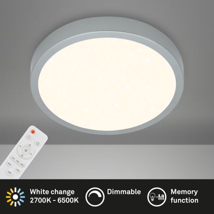 Briloner 3704-014-LED Prigušiva stropna svjetiljka RUNA LED/22W/230V 2700-6500K srebrna + daljinski upravljač