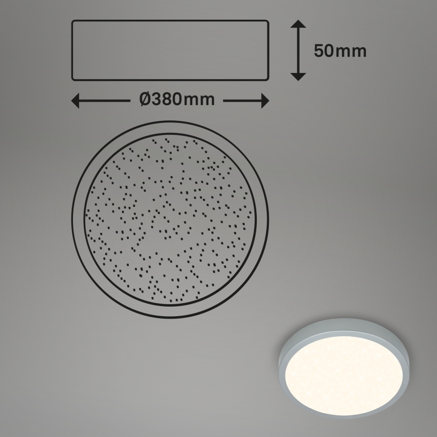 Briloner 3704-014-LED Dimmabilno stropno svjetlo RUNA LED/22W/230V 2700-6500K srebrna + daljinski upravljač