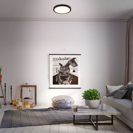 Briloner 3704-015 - LED Prigušiva stropna svjetiljka RUNA LED/22W/230V 2700-6500K crna + daljinski upravljač