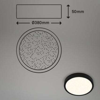 Briloner 3704-015 - LED Prigušiva stropna svjetiljka RUNA LED/22W/230V 2700-6500K crna + daljinski upravljač