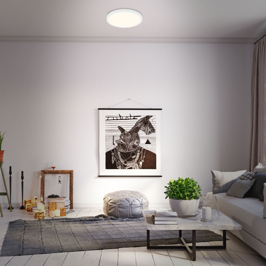 Briloner 3704-016 - LED Prigušiva stropna svjetiljka RUNA LED/22W/230V 2700-6500K bijela + daljinski upravljač