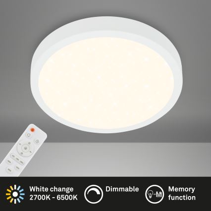 Briloner 3704-016 - LED Prigušiva stropna svjetiljka RUNA LED/22W/230V 2700-6500K bijela + daljinski upravljač