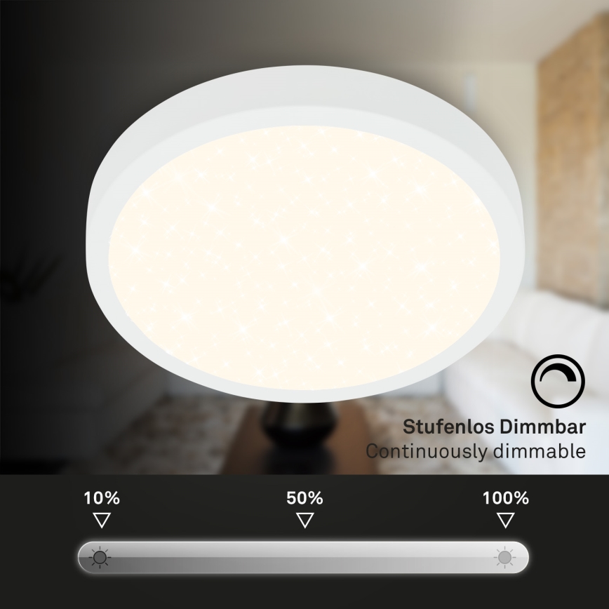 Briloner 3704-016 - LED Prigušiva stropna svjetiljka RUNA LED/22W/230V 2700-6500K bijela + daljinski upravljač