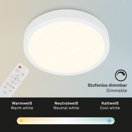 Briloner 3704-016 - LED Prigušiva stropna svjetiljka RUNA LED/22W/230V 2700-6500K bijela + daljinski upravljač