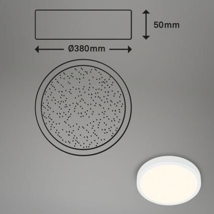 Briloner 3704-016 - LED Prigušiva stropna svjetiljka RUNA LED/22W/230V 2700-6500K bijela + daljinski upravljač