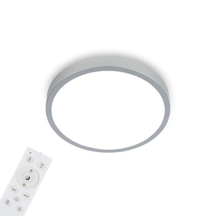 Briloner 3709-014 - LED RGBW Prigušiva stropna svjetiljka LED/22W/230V 4000K pr. 38 cm srebrna + daljinski upravljač