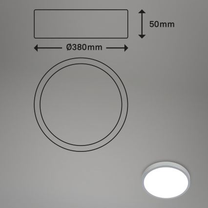 Briloner 3709-014 - LED RGBW Prigušiva stropna svjetiljka LED/22W/230V 4000K pr. 38 cm srebrna + daljinski upravljač