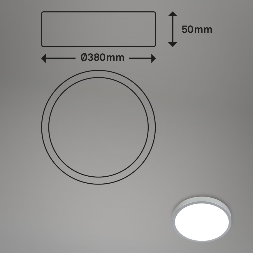 Briloner 3709-014 - LED RGBW stropna svjetiljka s prigušivanjem LED/22W/230V 4000K promjer 38 cm srebrna + daljinski upravljač