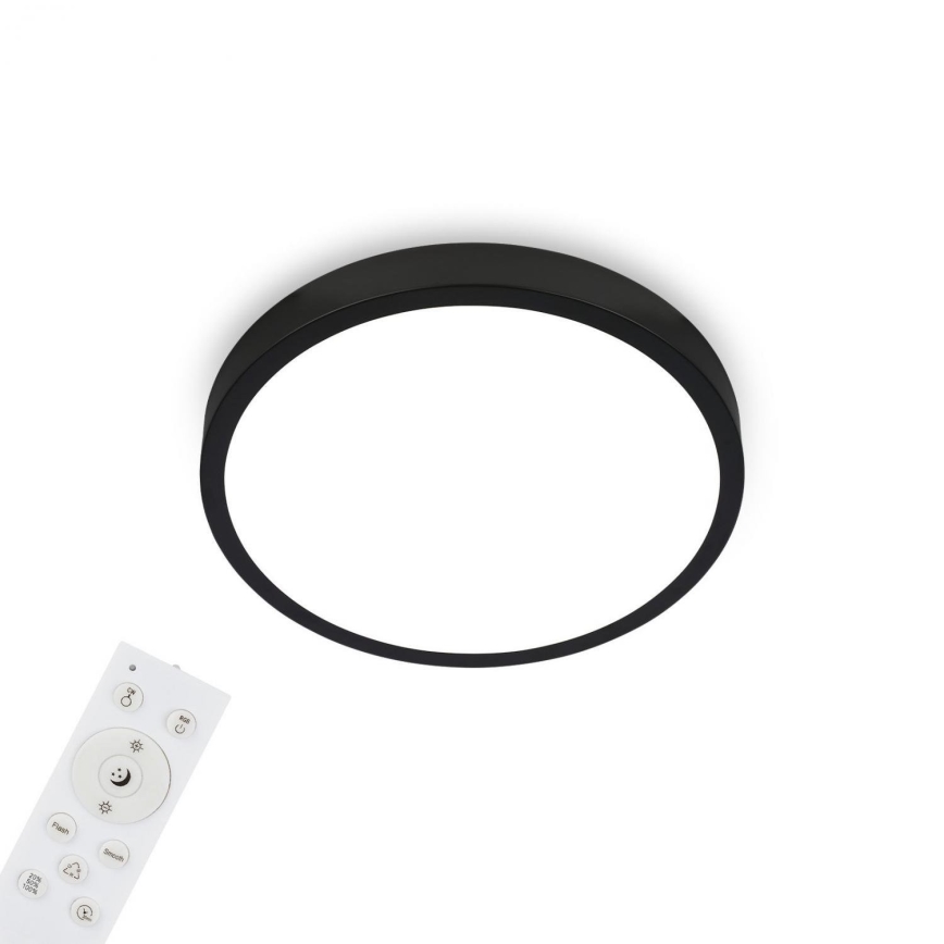 Briloner 3709-015 - LED RGBW Prigušiva stropna svjetiljka LED/22W/230V 4000K pr. 38 cm crna + daljinski upravljač