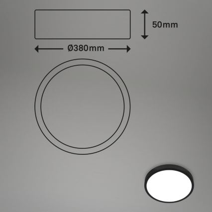 Briloner 3709-015 - LED RGBW Prigušiva stropna svjetiljka LED/22W/230V 4000K pr. 38 cm crna + daljinski upravljač