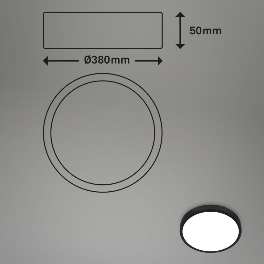Briloner 3709-015 - LED RGBW Prigušiva stropna svjetiljka LED/22W/230V 4000K pr. 38 cm crna + daljinski upravljač