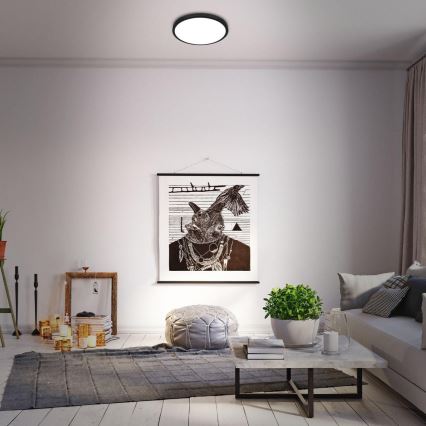 Briloner 3709-015 - LED RGBW stropna svjetiljka s prigušivanjem LED/22W/230V 4000K promjer 38 cm crna + daljinski upravljač